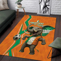 Custom Ivory Coast Football Area Rug Go Les Elephants