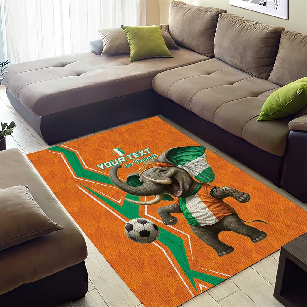 Custom Ivory Coast Football Area Rug Go Les Elephants