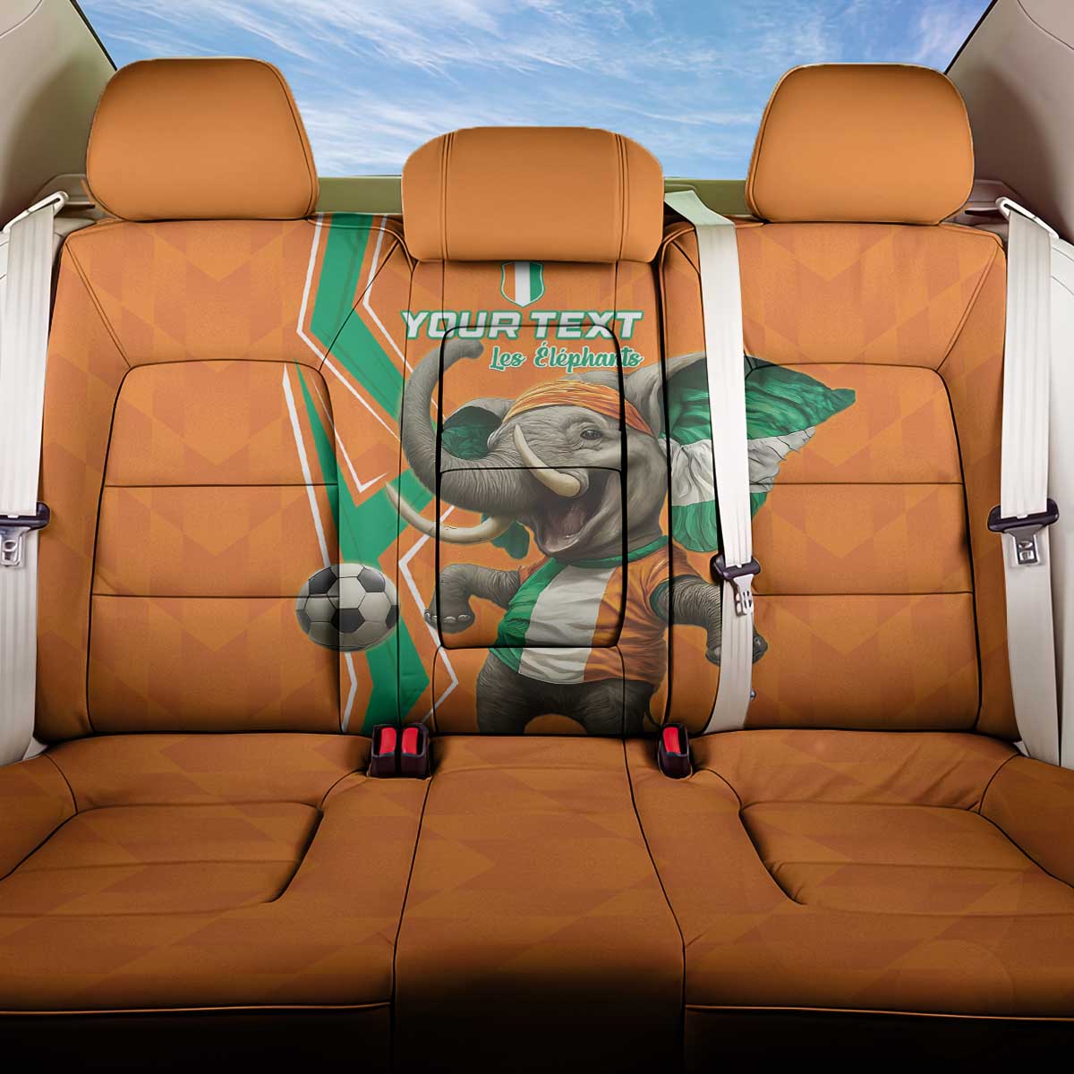 Custom Ivory Coast Football Back Car Seat Cover Go Les Elephants