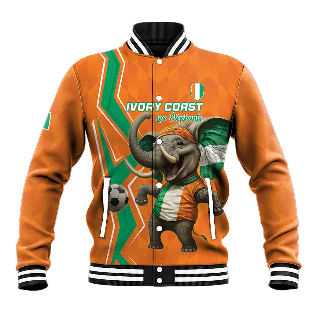 Custom Ivory Coast Football Baseball Jacket Go Les Elephants
