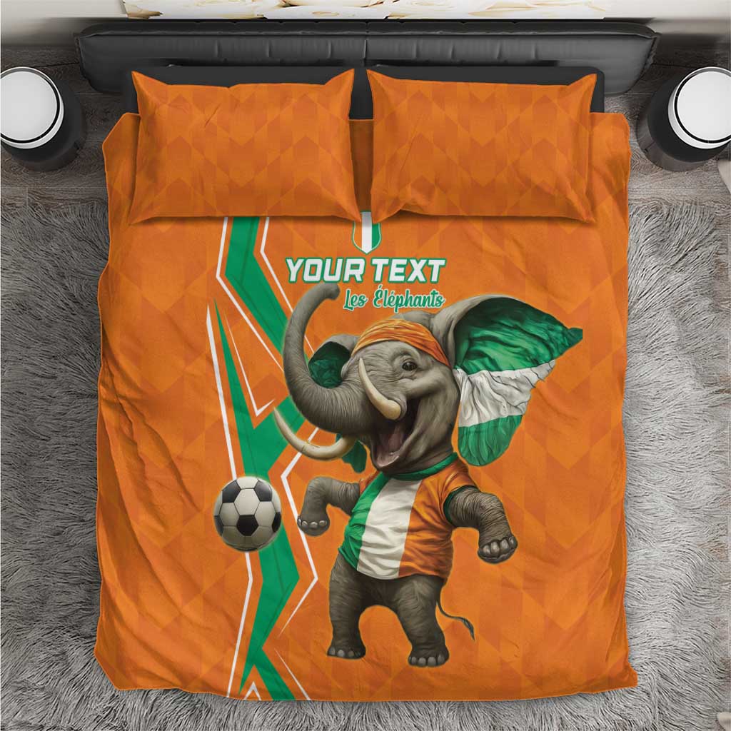 Custom Ivory Coast Football Bedding Set Go Les Elephants