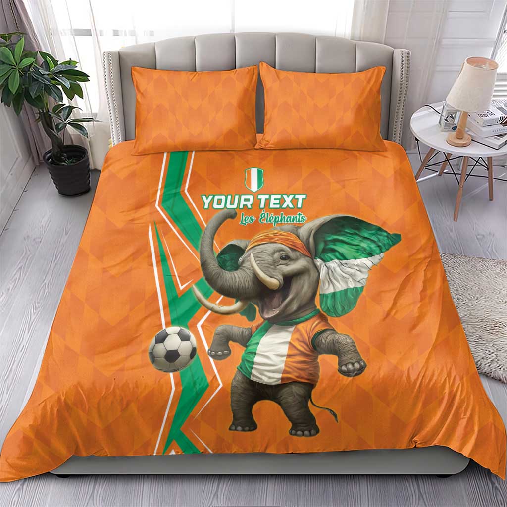 Custom Ivory Coast Football Bedding Set Go Les Elephants