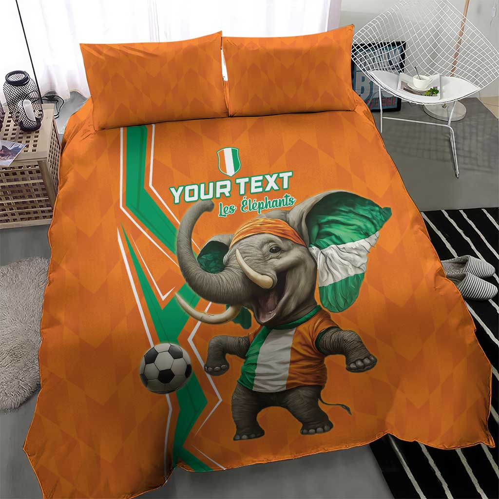 Custom Ivory Coast Football Bedding Set Go Les Elephants