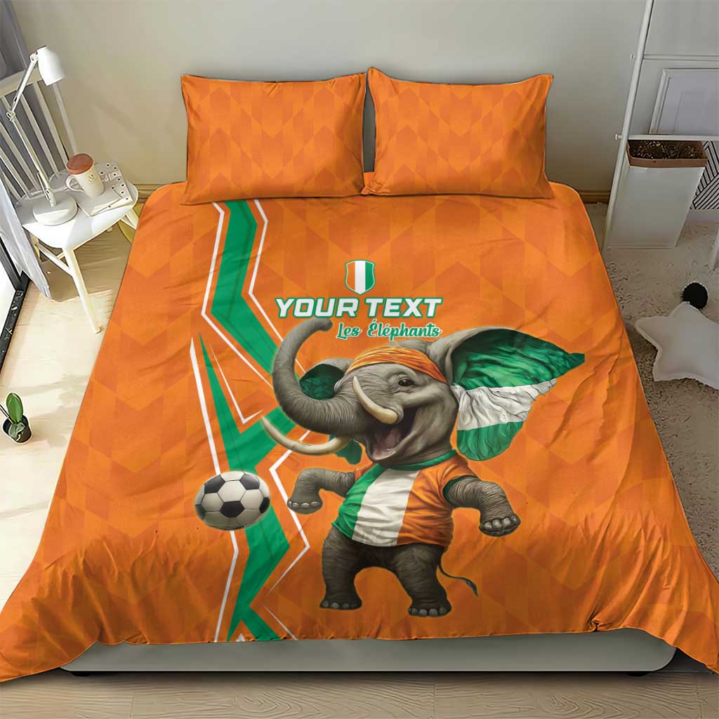 Custom Ivory Coast Football Bedding Set Go Les Elephants