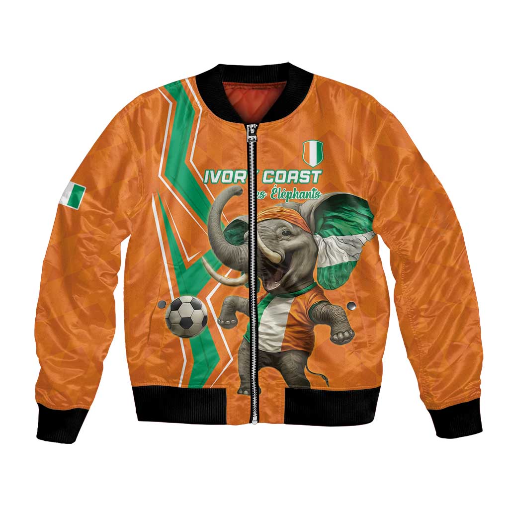 Custom Ivory Coast Football Bomber Jacket Go Les Elephants