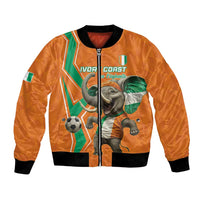 Custom Ivory Coast Football Bomber Jacket Go Les Elephants