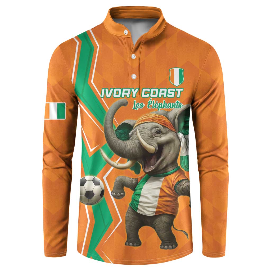 Custom Ivory Coast Football Button Sweatshirt Go Les Elephants