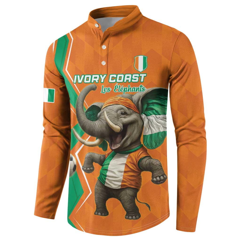 Custom Ivory Coast Football Button Sweatshirt Go Les Elephants