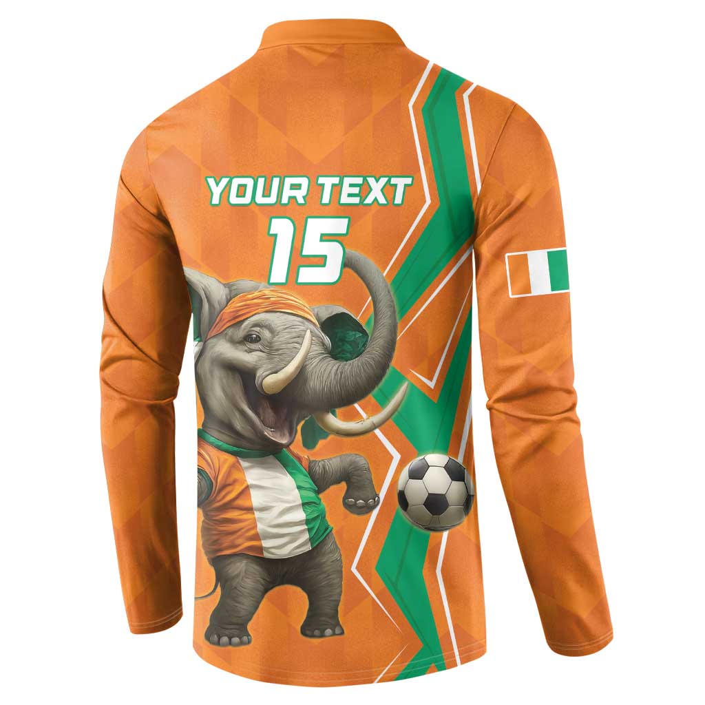 Custom Ivory Coast Football Button Sweatshirt Go Les Elephants