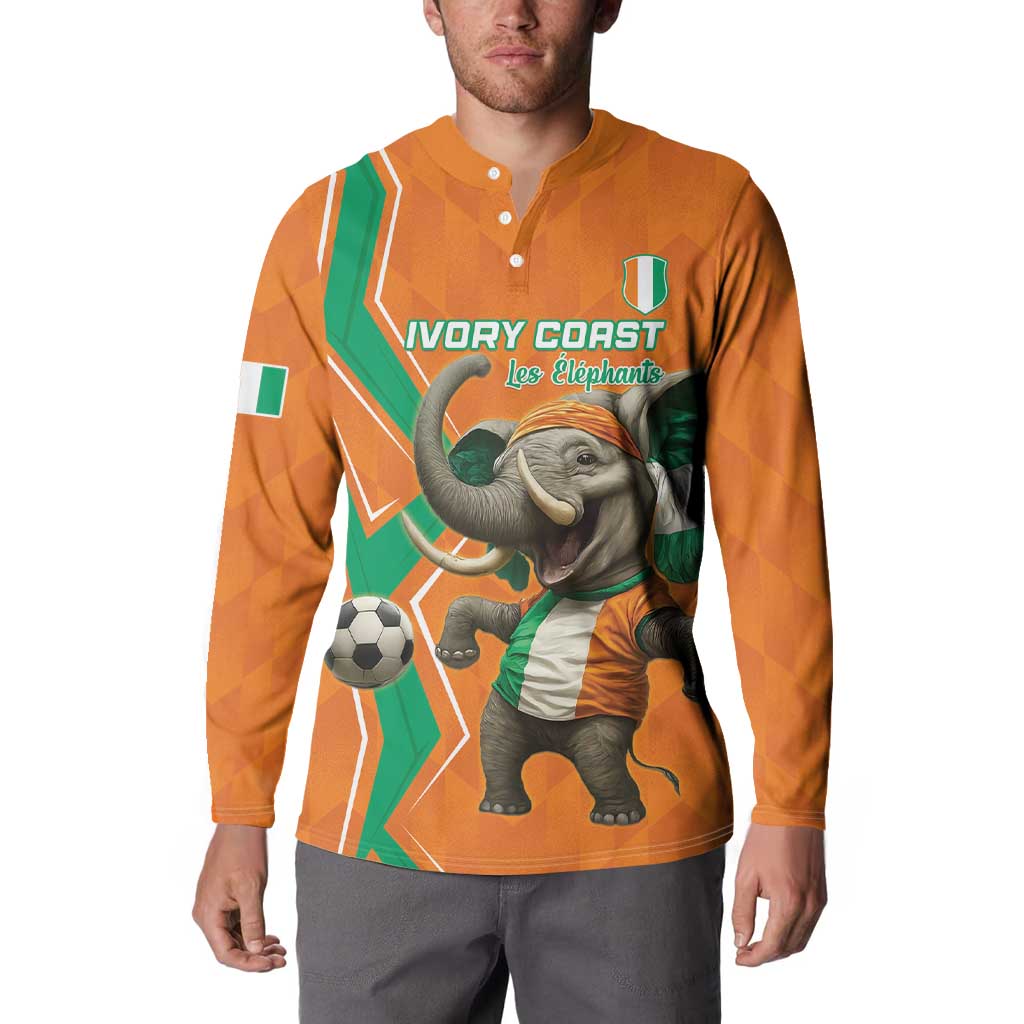 Custom Ivory Coast Football Button Sweatshirt Go Les Elephants