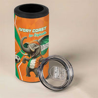Custom Ivory Coast Football 4 in 1 Can Cooler Tumbler Go Les Elephants