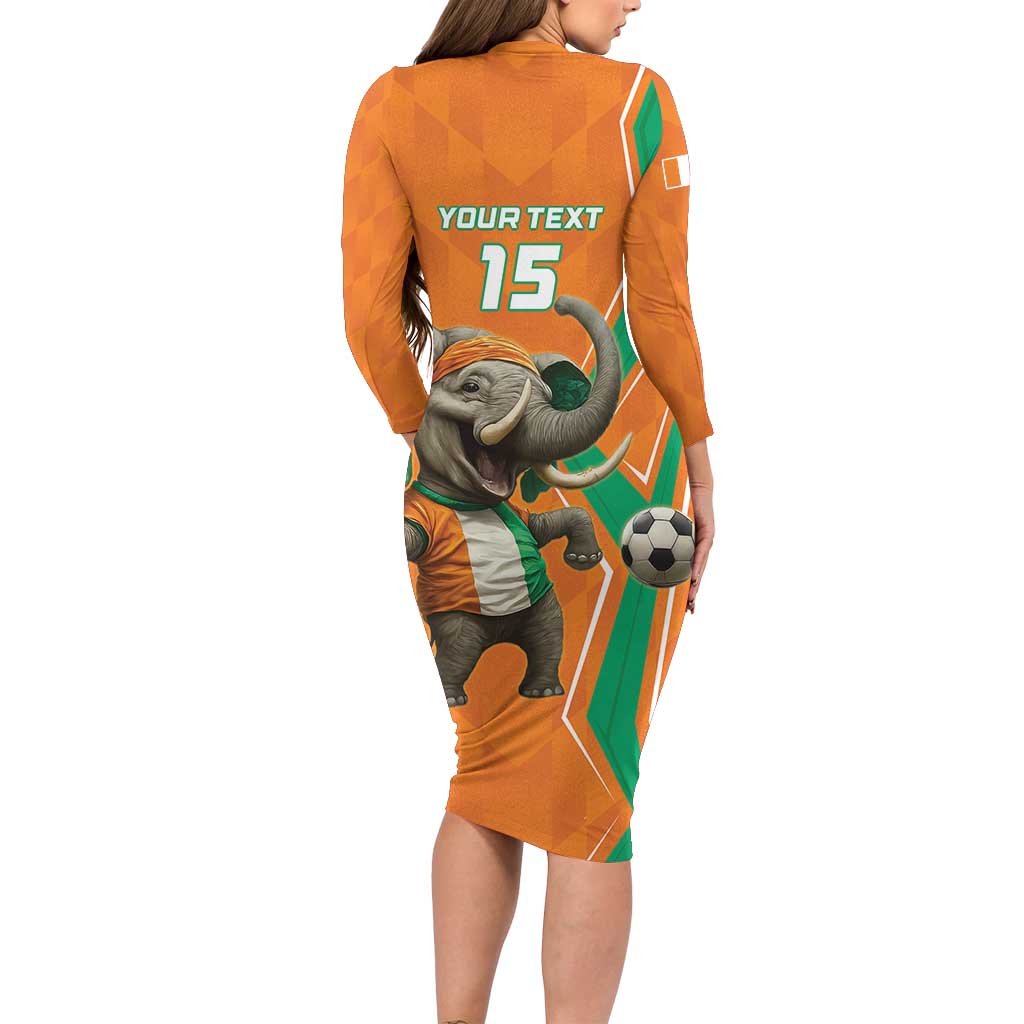 Custom Ivory Coast Football Family Matching Long Sleeve Bodycon Dress and Hawaiian Shirt Go Les Elephants
