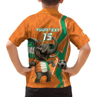 Custom Ivory Coast Football Family Matching Off The Shoulder Long Sleeve Dress and Hawaiian Shirt Go Les Elephants