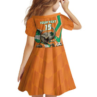 Custom Ivory Coast Football Family Matching Off The Shoulder Long Sleeve Dress and Hawaiian Shirt Go Les Elephants