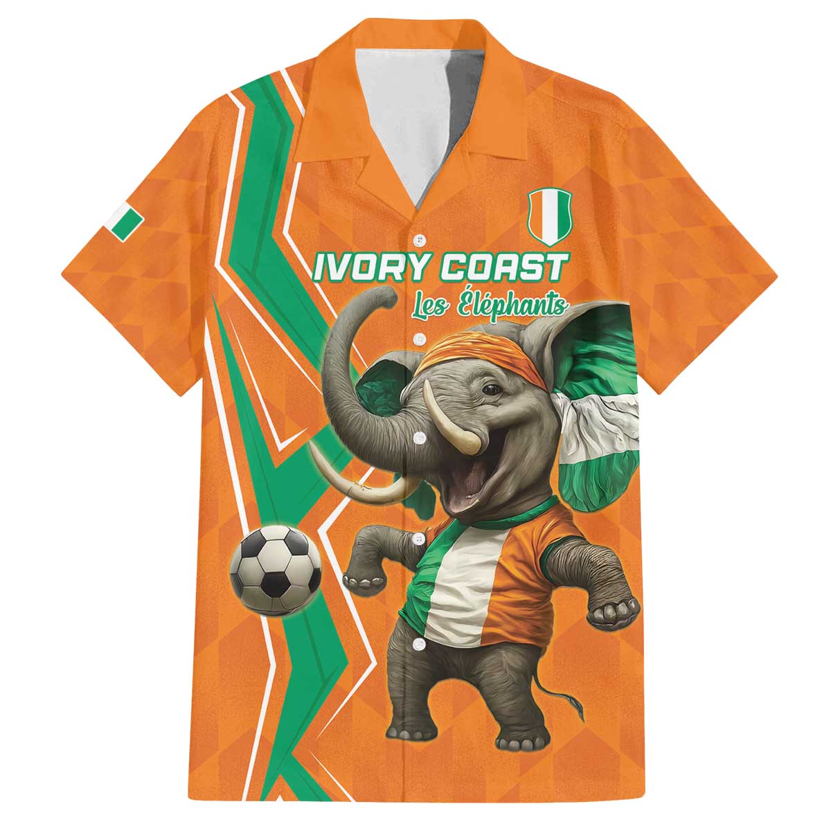 Custom Ivory Coast Football Family Matching Off The Shoulder Long Sleeve Dress and Hawaiian Shirt Go Les Elephants