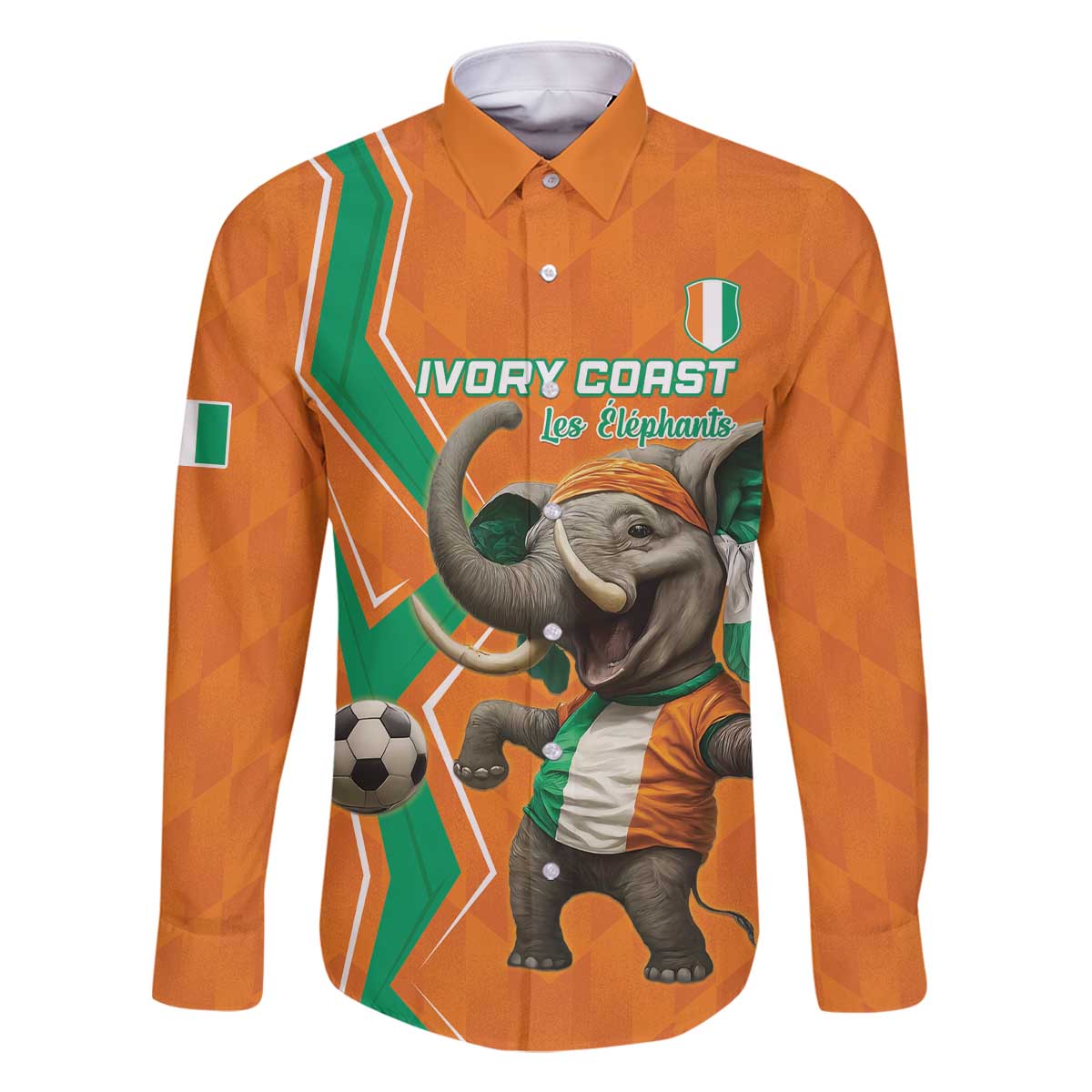 Custom Ivory Coast Football Family Matching Off The Shoulder Long Sleeve Dress and Hawaiian Shirt Go Les Elephants