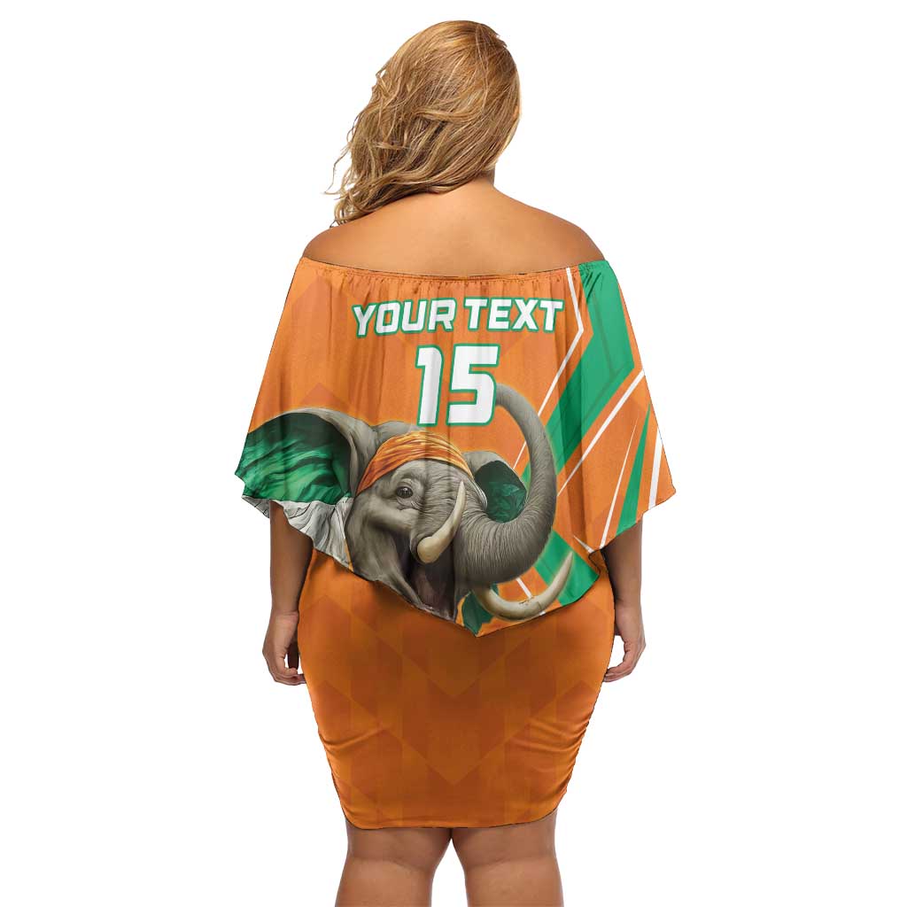 Custom Ivory Coast Football Family Matching Off Shoulder Short Dress and Hawaiian Shirt Go Les Elephants