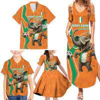Custom Ivory Coast Football Family Matching Summer Maxi Dress and Hawaiian Shirt Go Les Elephants