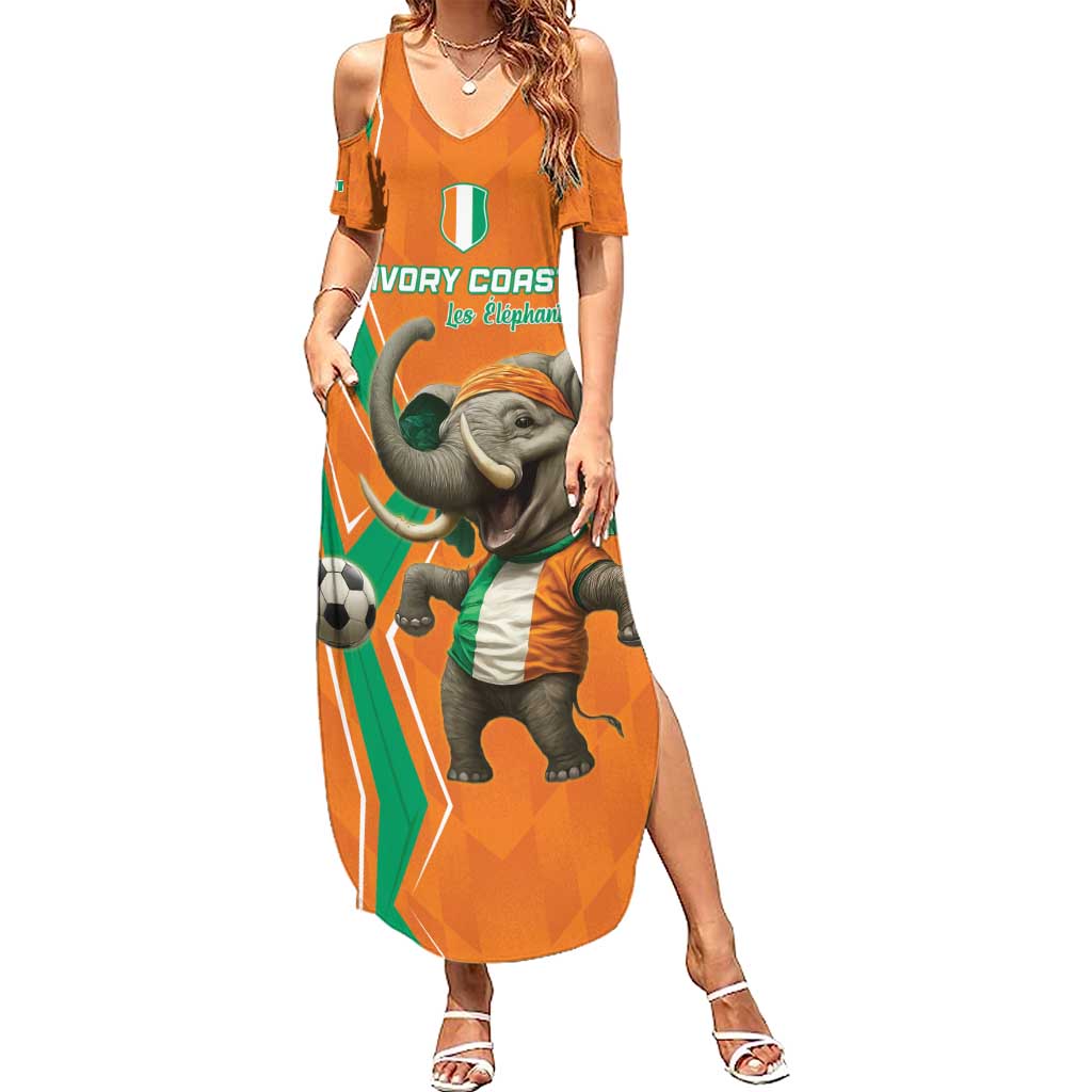 Custom Ivory Coast Football Family Matching Summer Maxi Dress and Hawaiian Shirt Go Les Elephants