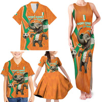 Custom Ivory Coast Football Family Matching Tank Maxi Dress and Hawaiian Shirt Go Les Elephants