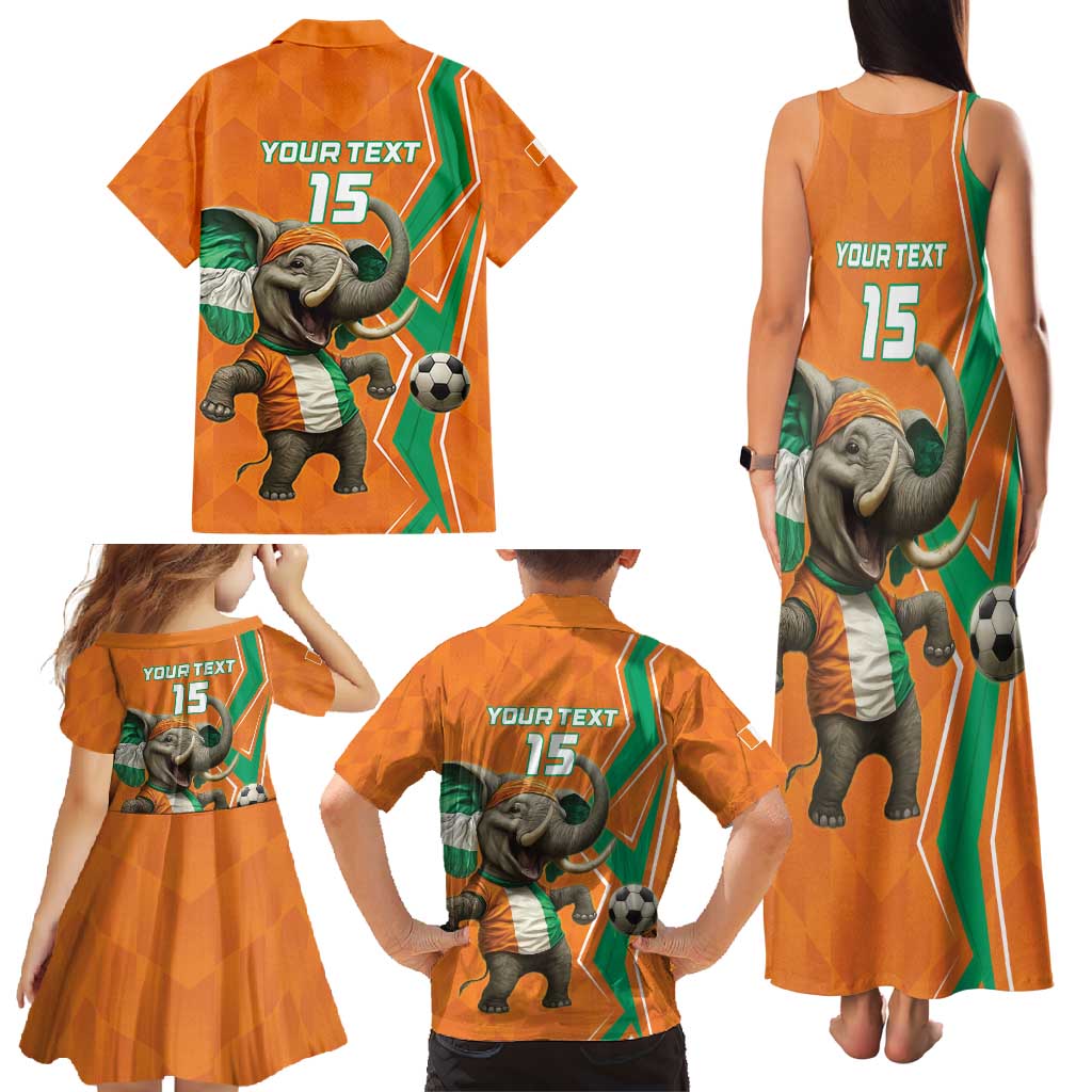 Custom Ivory Coast Football Family Matching Tank Maxi Dress and Hawaiian Shirt Go Les Elephants