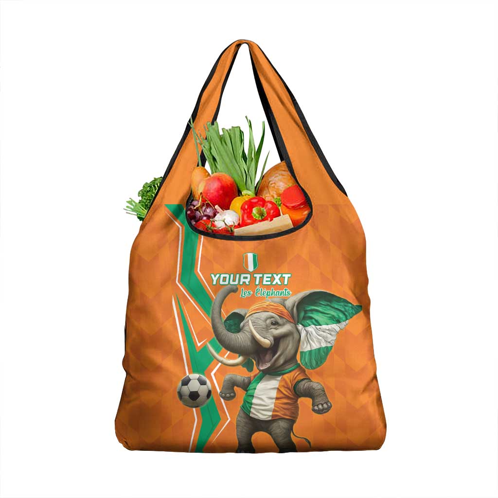 Custom Ivory Coast Football Grocery Bag Go Les Elephants