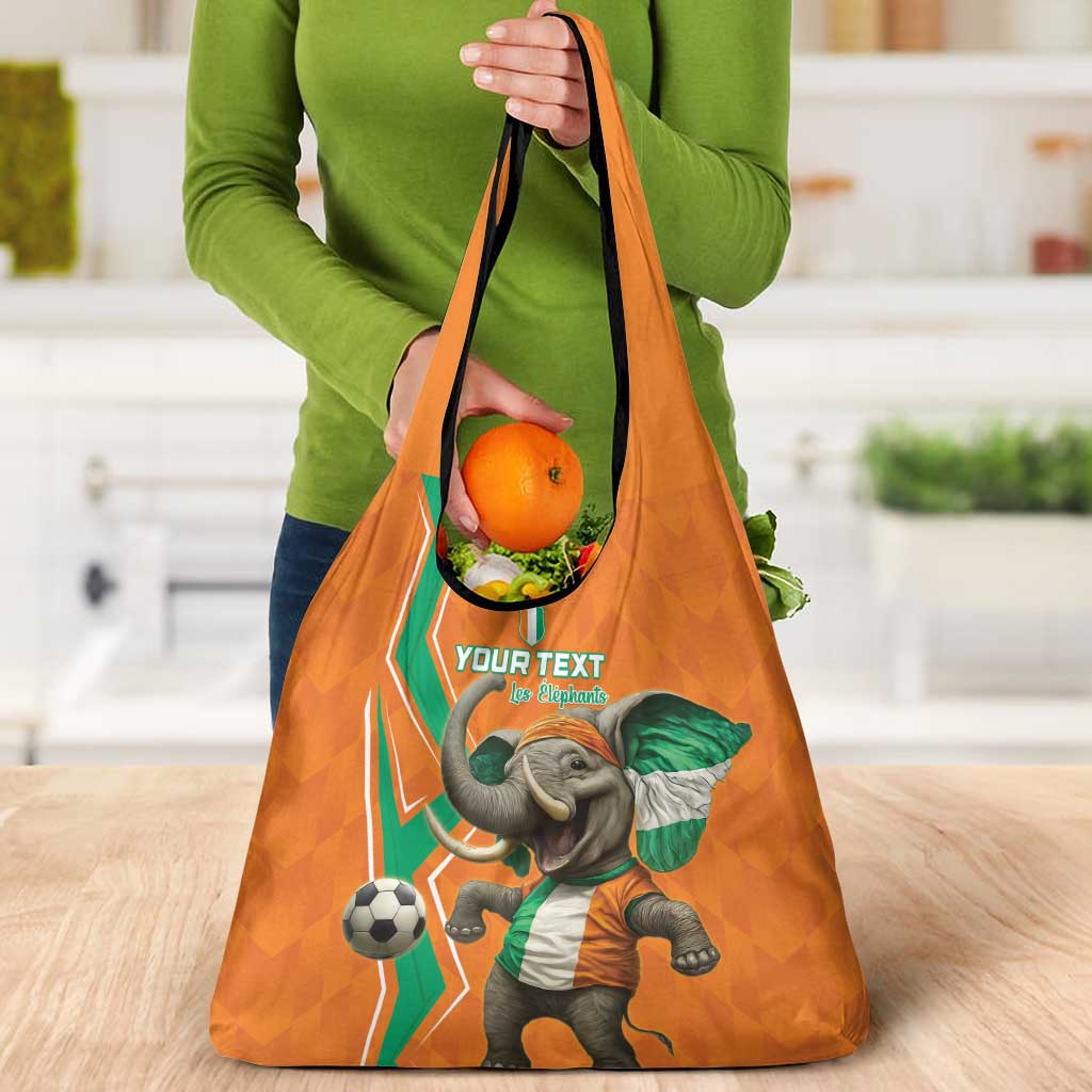 Custom Ivory Coast Football Grocery Bag Go Les Elephants