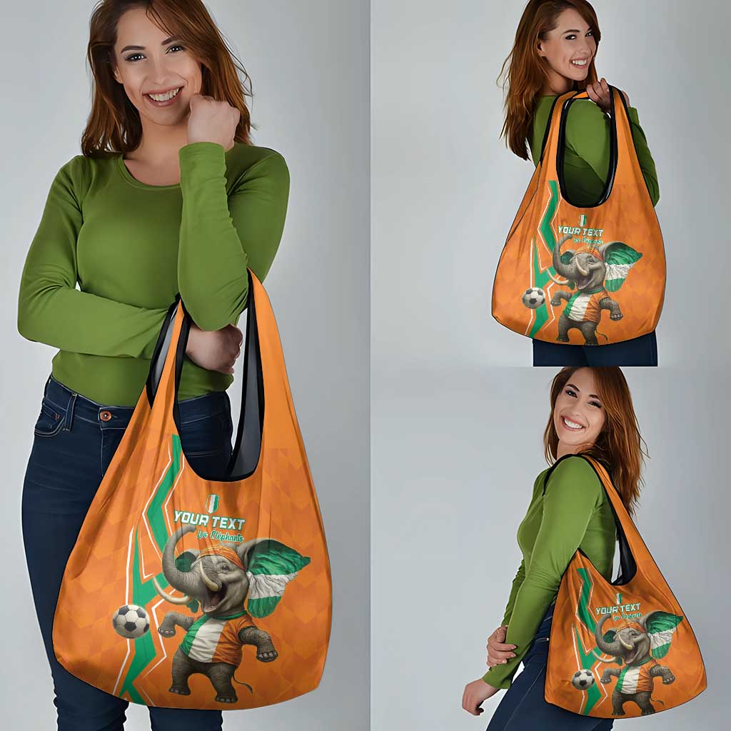 Custom Ivory Coast Football Grocery Bag Go Les Elephants