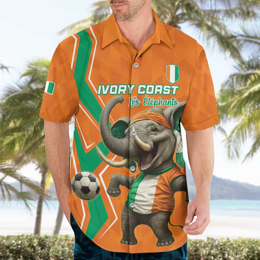 Custom Ivory Coast Football Hawaiian Shirt Go Les Elephants