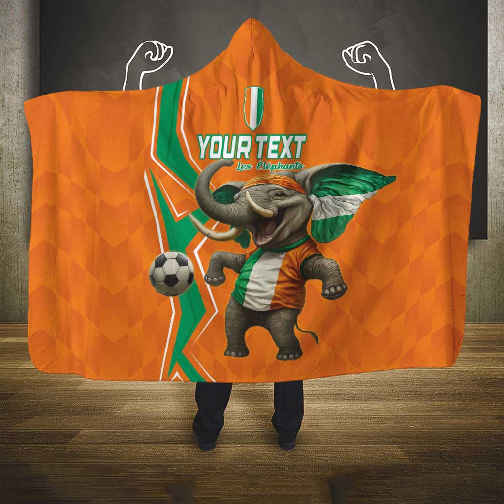 Custom Ivory Coast Football Hooded Blanket Go Les Elephants
