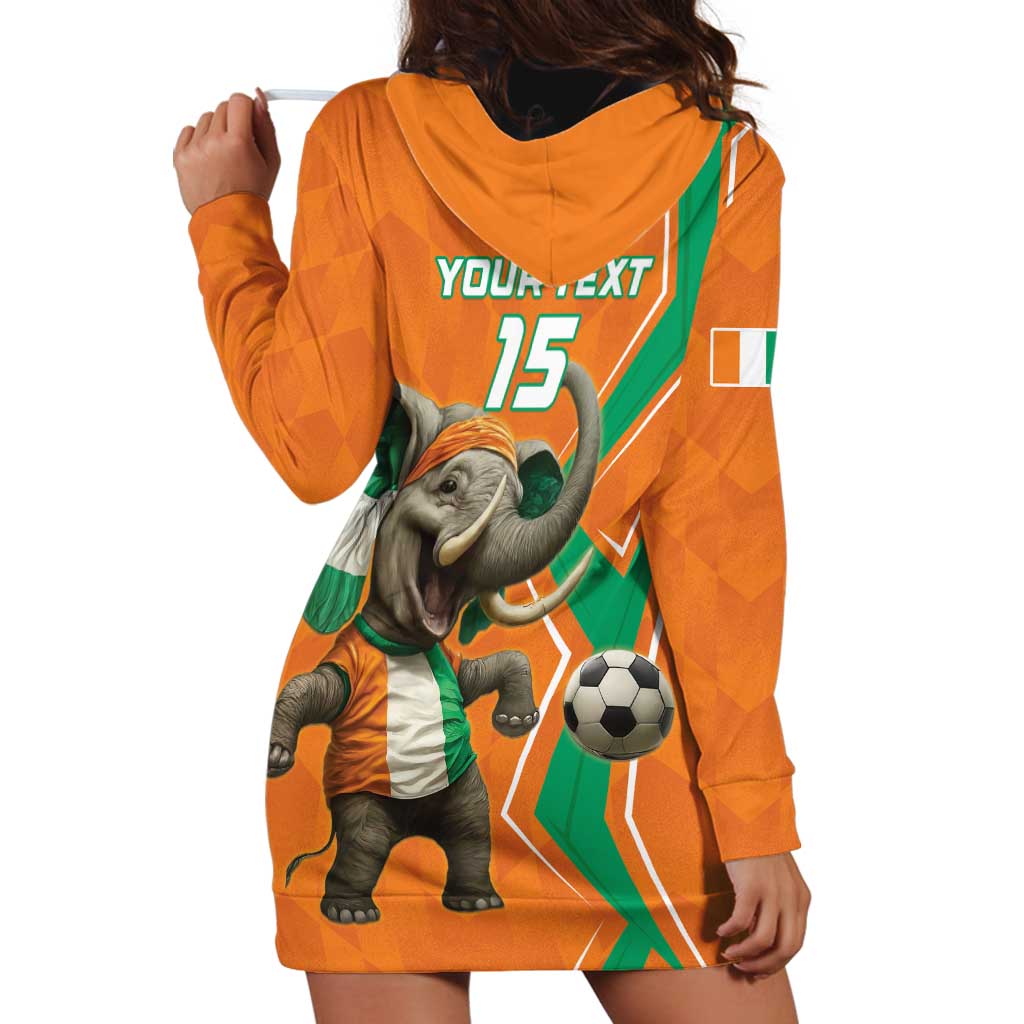 Custom Ivory Coast Football Hoodie Dress Go Les Elephants