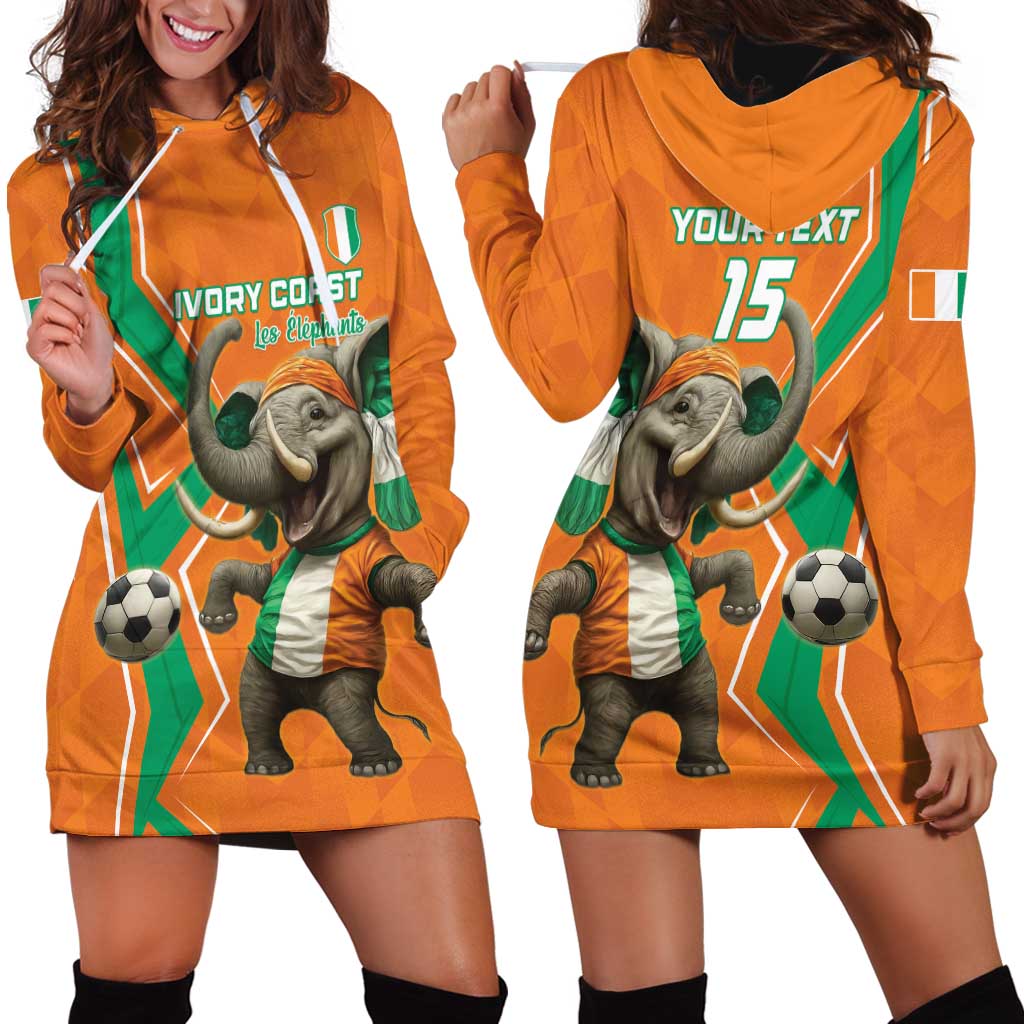 Custom Ivory Coast Football Hoodie Dress Go Les Elephants