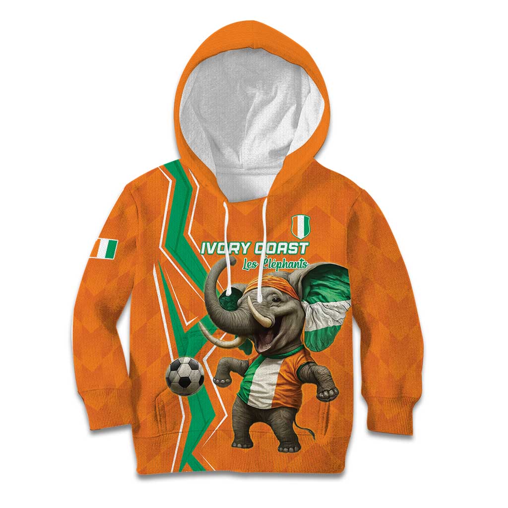 Custom Ivory Coast Football Kid Hoodie Go Les Elephants