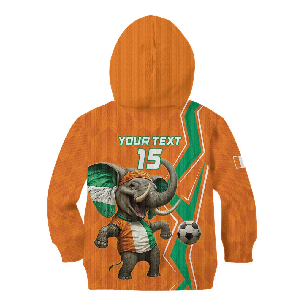 Custom Ivory Coast Football Kid Hoodie Go Les Elephants