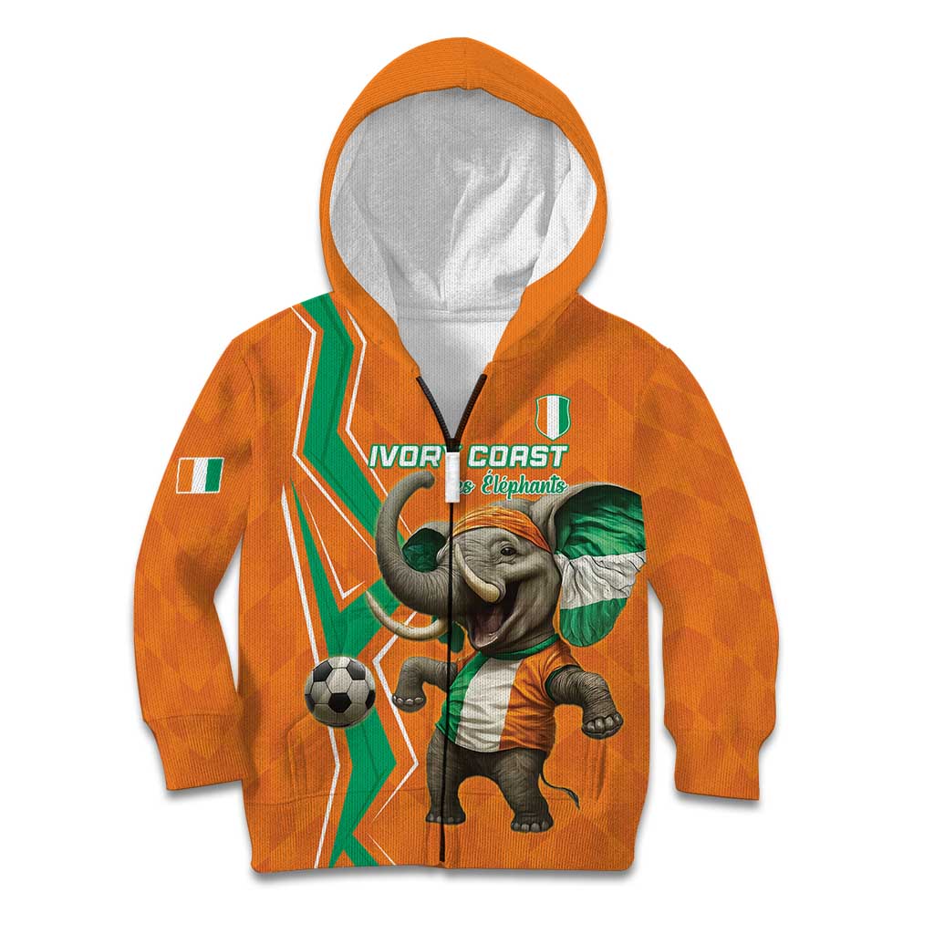 Custom Ivory Coast Football Kid Hoodie Go Les Elephants