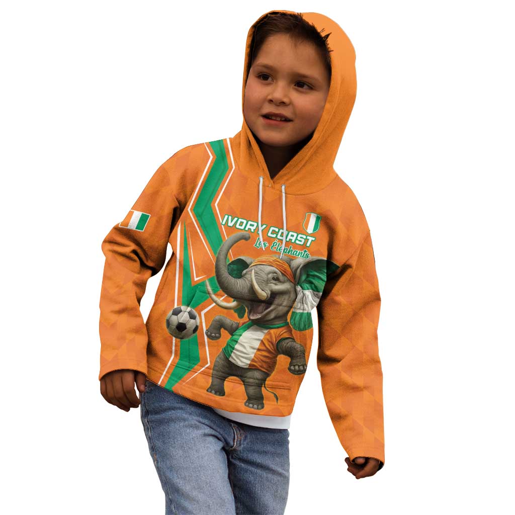 Custom Ivory Coast Football Kid Hoodie Go Les Elephants