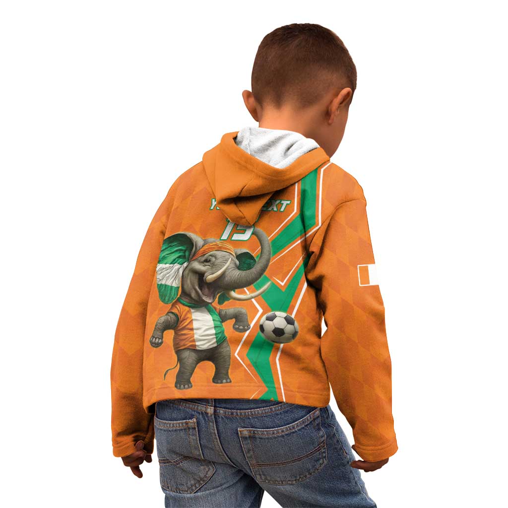 Custom Ivory Coast Football Kid Hoodie Go Les Elephants