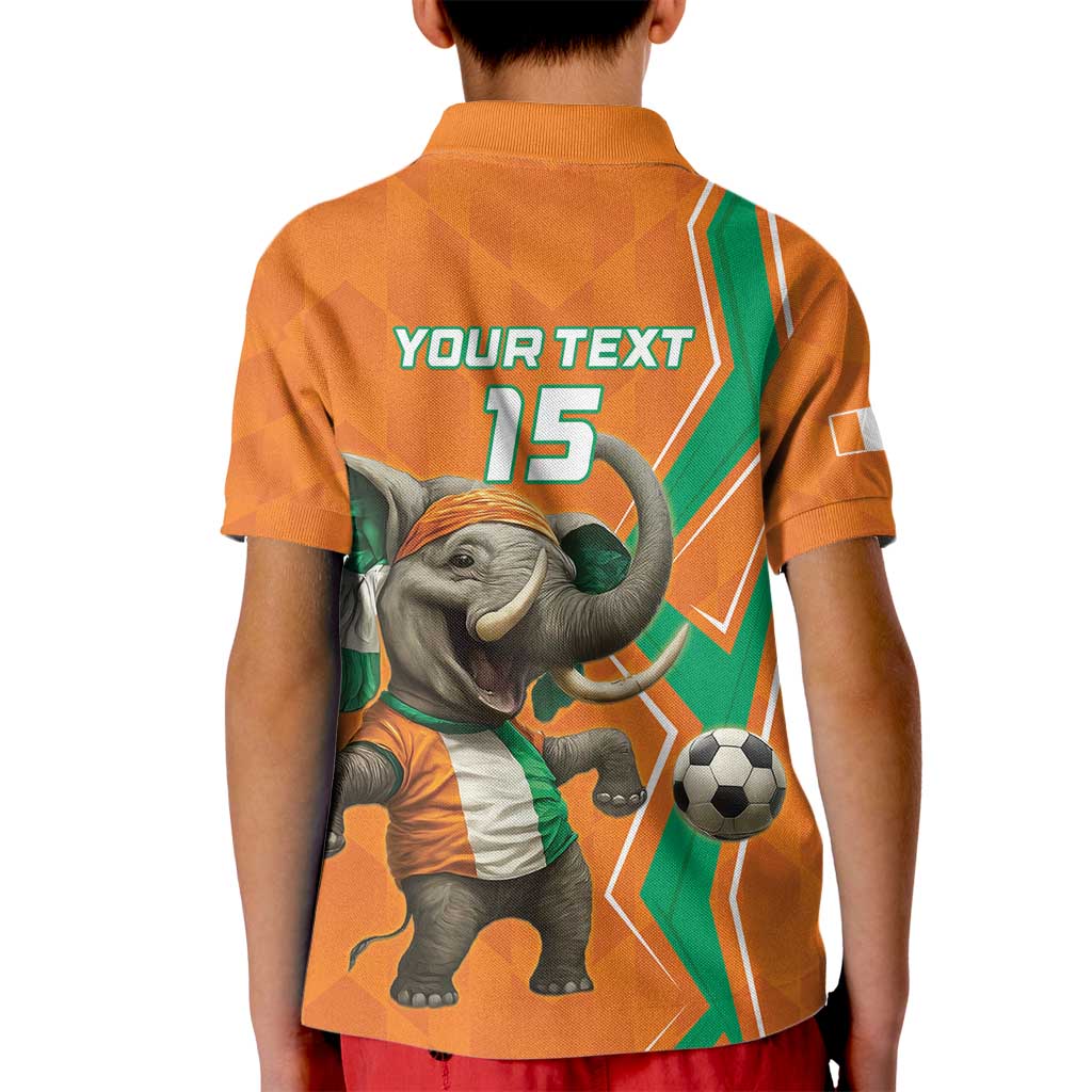 Custom Ivory Coast Football Kid Polo Shirt Go Les Elephants