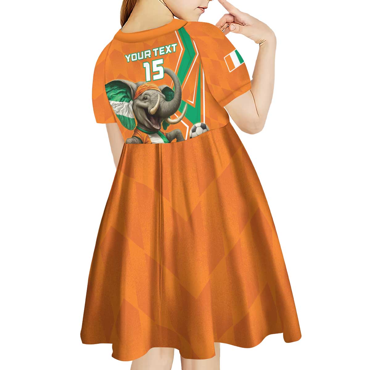Custom Ivory Coast Football Kid Short Sleeve Dress Go Les Elephants