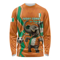 Custom Ivory Coast Football Long Sleeve Shirt Go Les Elephants - Wonder Print Shop