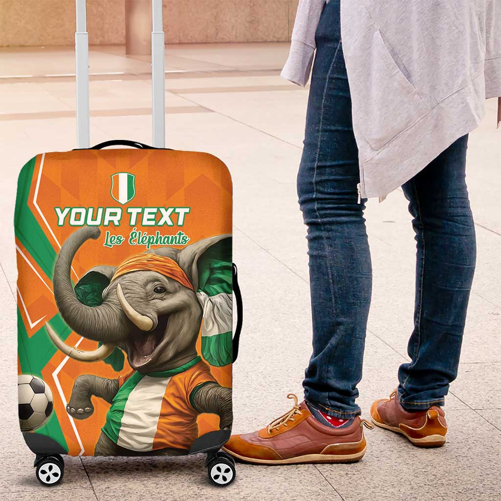 Custom Ivory Coast Football Luggage Cover Go Les Elephants