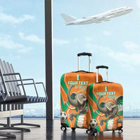 Custom Ivory Coast Football Luggage Cover Go Les Elephants