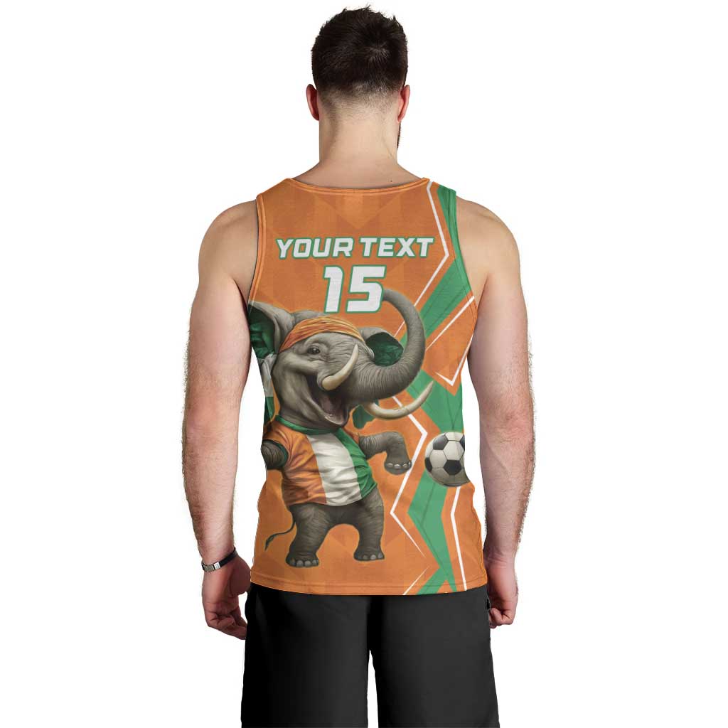 Custom Ivory Coast Football Men Tank Top Go Les Elephants - Wonder Print Shop