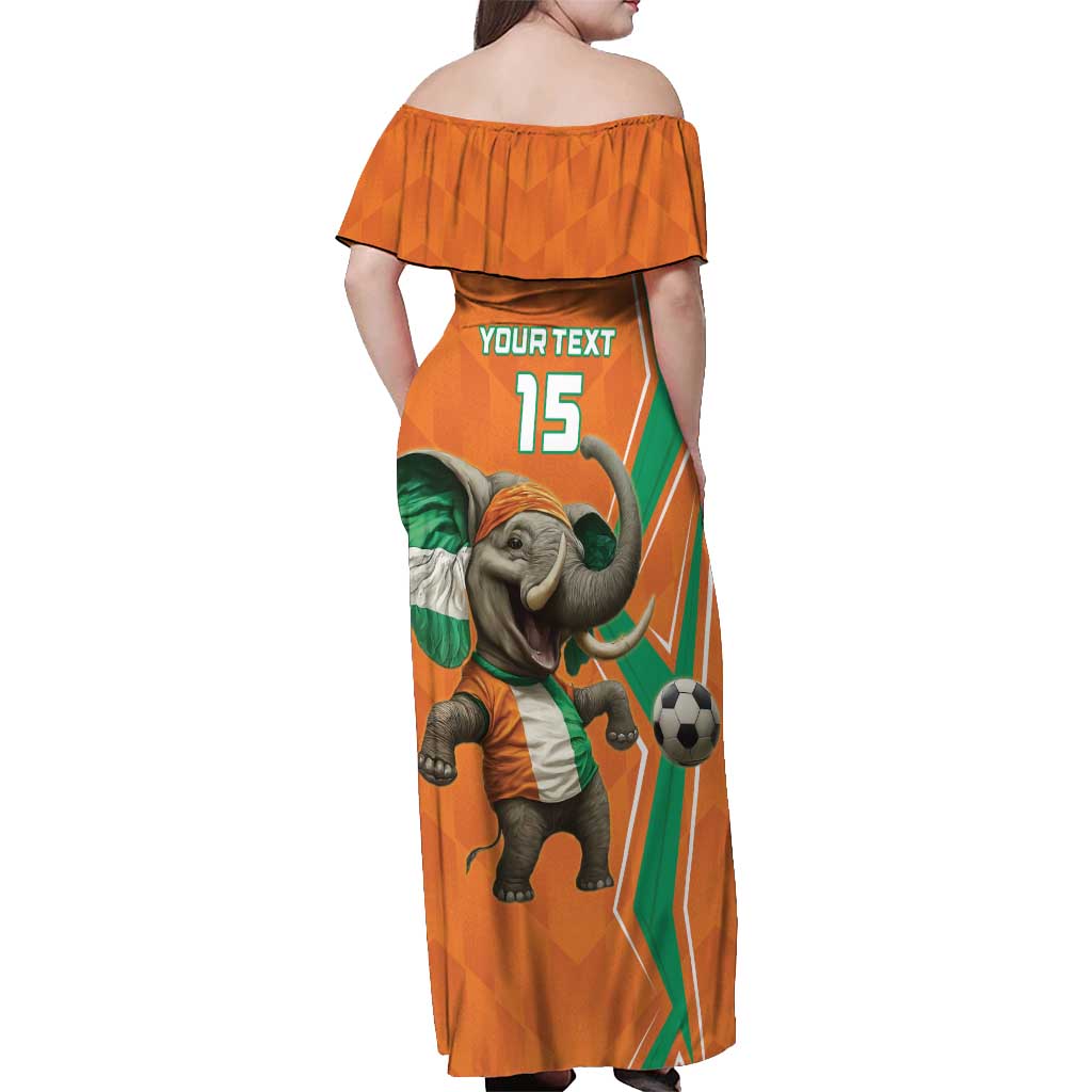 Custom Ivory Coast Football Off Shoulder Maxi Dress Go Les Elephants - Wonder Print Shop