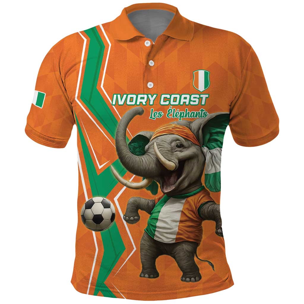 Custom Ivory Coast Football Polo Shirt Go Les Elephants - Wonder Print Shop