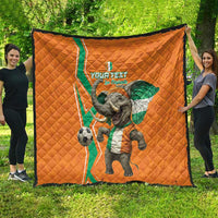 Custom Ivory Coast Football Quilt Go Les Elephants - Wonder Print Shop