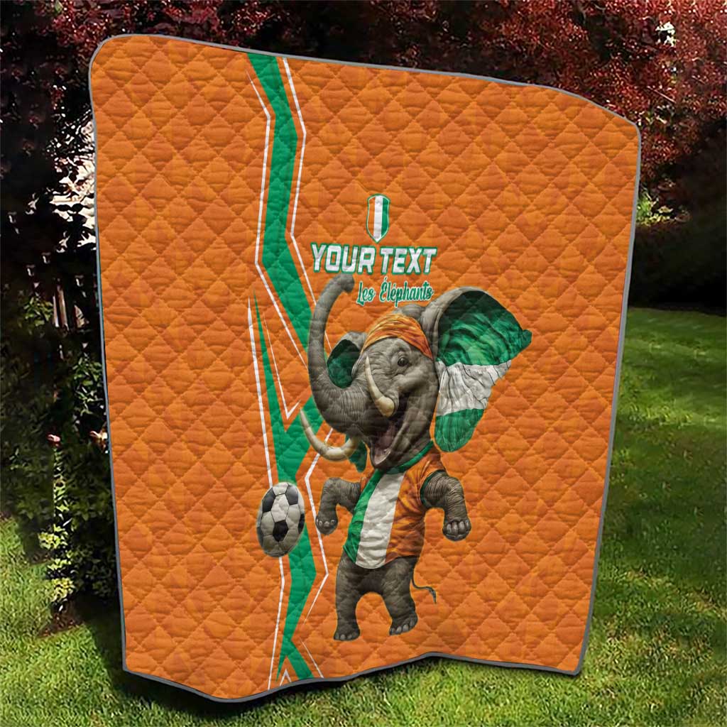 Custom Ivory Coast Football Quilt Go Les Elephants - Wonder Print Shop