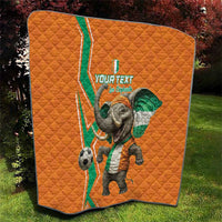 Custom Ivory Coast Football Quilt Go Les Elephants - Wonder Print Shop