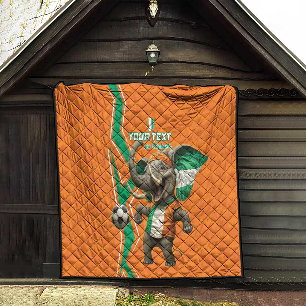 Custom Ivory Coast Football Quilt Go Les Elephants - Wonder Print Shop