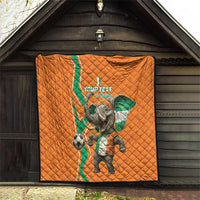 Custom Ivory Coast Football Quilt Go Les Elephants - Wonder Print Shop